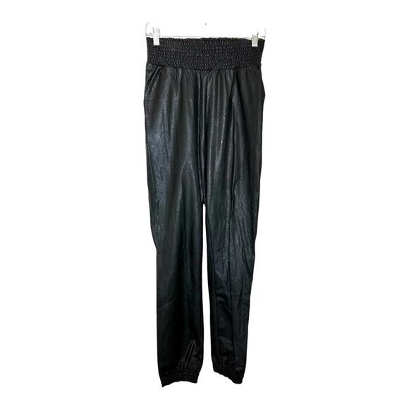 Commando Faux Leather Smocked Jogger in Black Size S - Picture 1 of 3